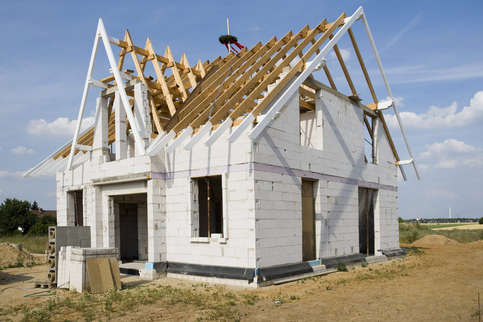 white brick house construction - Katalog domu